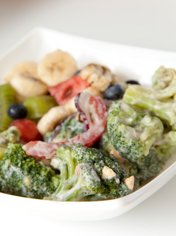 Broccoli and Tomato Salad with a Creamy Feta Dressing