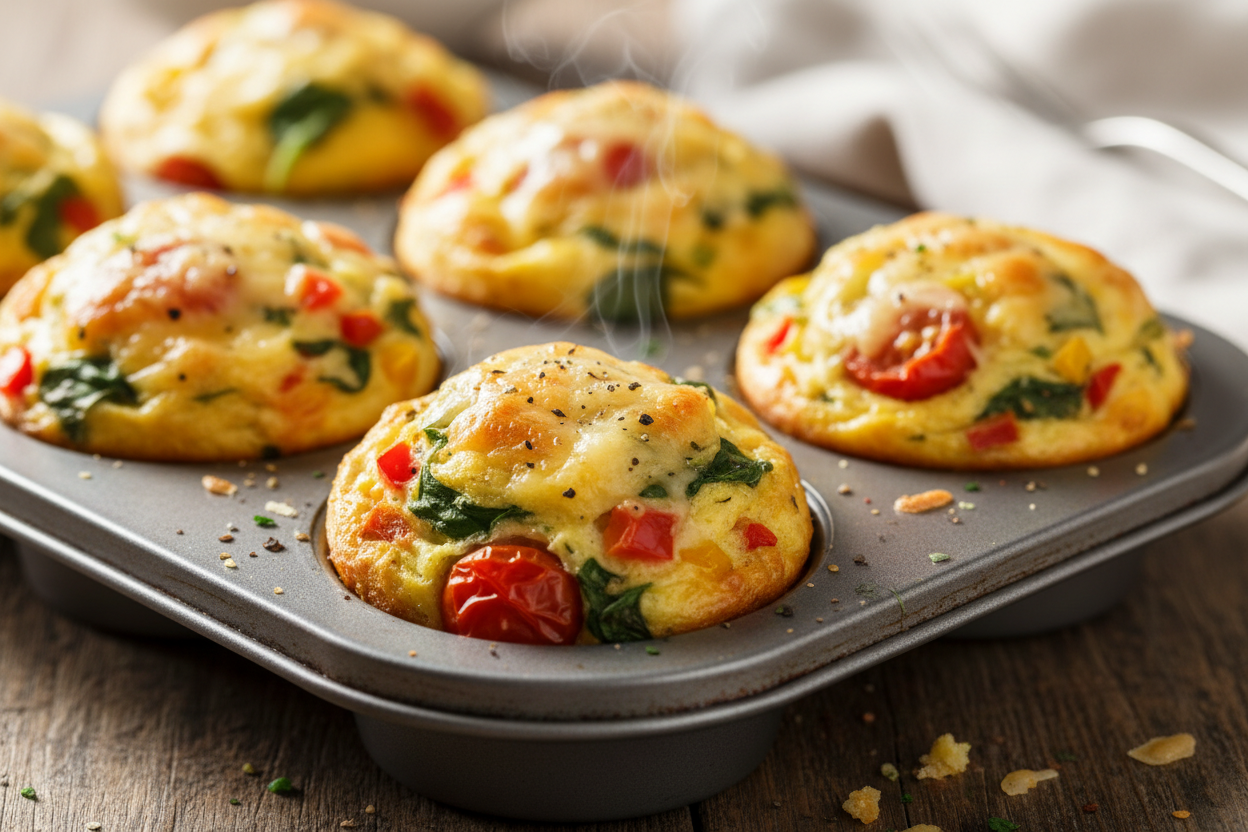 Pepper & Feta Protein Egg Muffins
