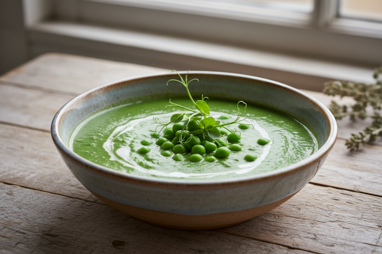 Coconut, Pea & Spinach Soup